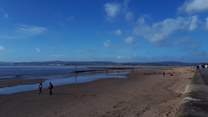 The sandy beach at Exmouth, looking towards Dawlish Warren.