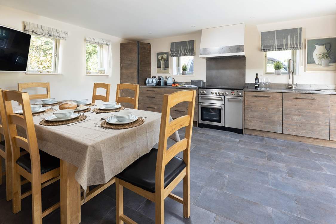 Feasting together is such a pleasure in this glorious kitchen/dining area.