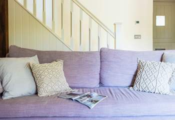 Sumptuous sofa, perfect for snuggling on whilst watching a family movie. And up stairs we go ............