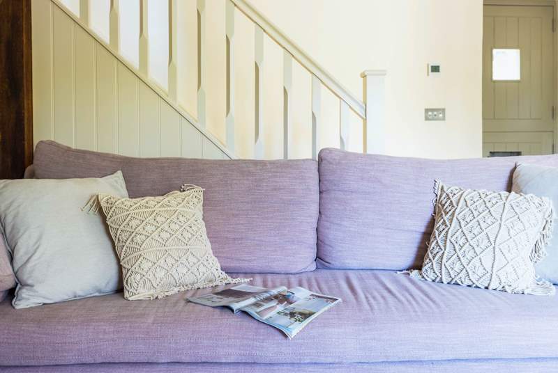Sumptuous sofa, perfect for snuggling on whilst watching a family movie. And up stairs we go ............