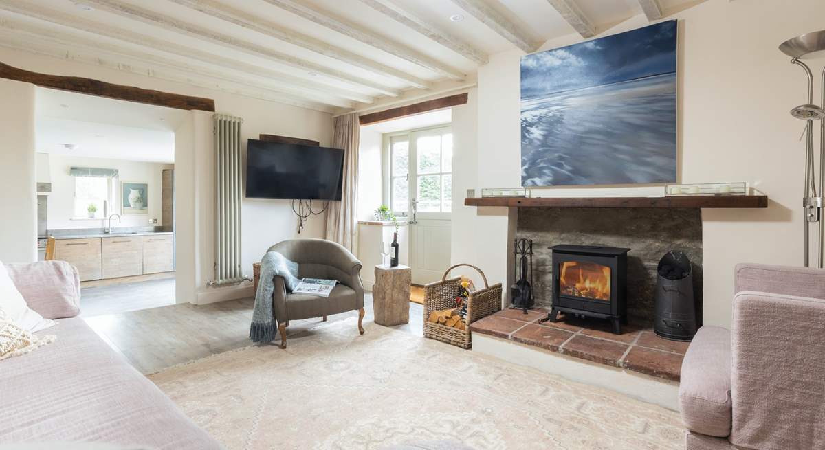 The living area is a super comfy space to relax and unwind in after a full day of adventure and activity. Especially as the wood burner is there to greet you on those chillier evenings.