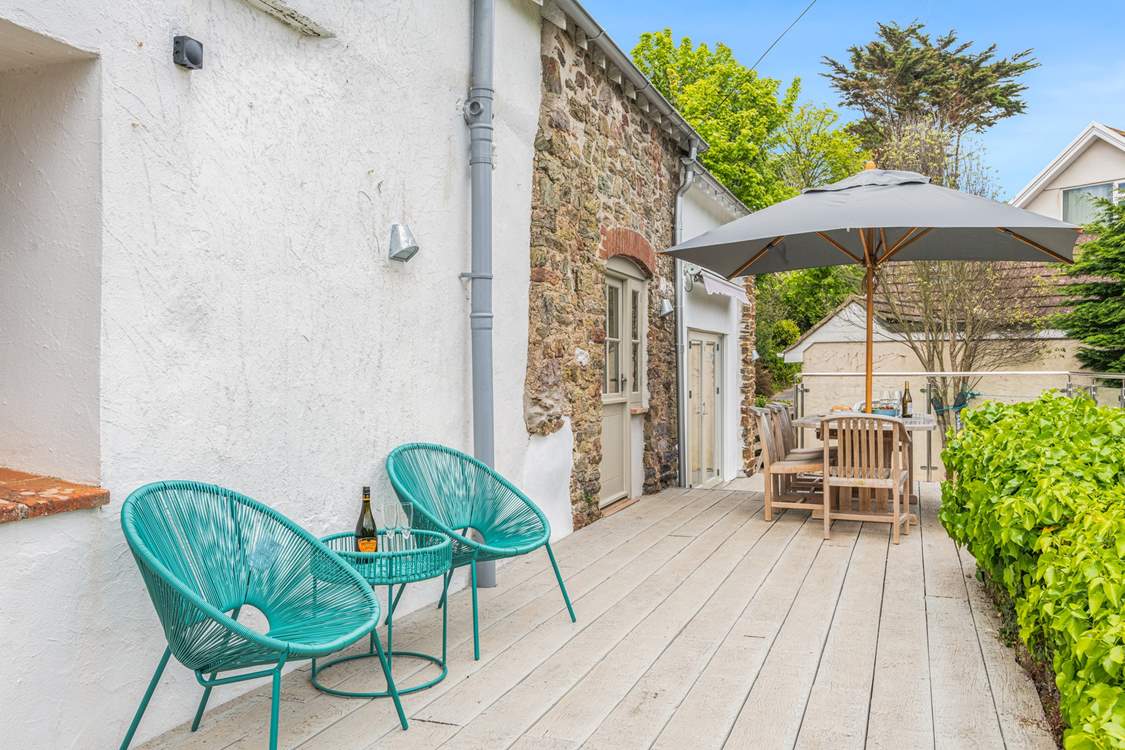 Step straight out of bedroom one into this fabulous external sitting area.
