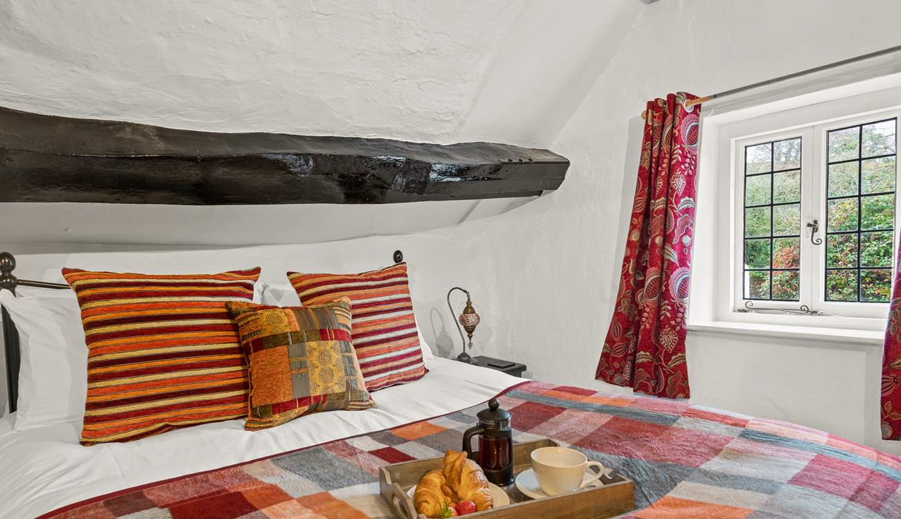 The bedroom is home to this fabulous king-size bed and offers oodles of comfort and space.