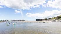 Looking back at Shaldon over the estuary from Teignmouth.