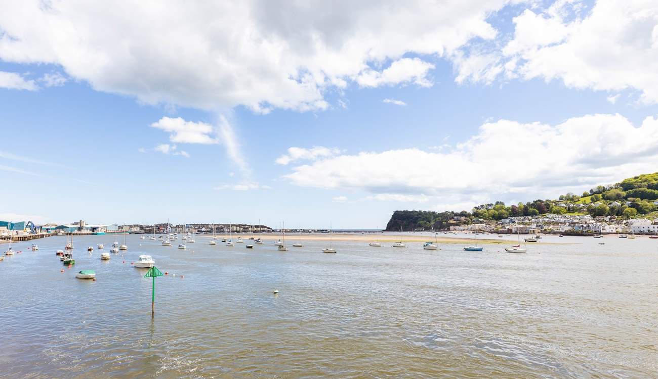 Looking back at Shaldon over the estuary from Teignmouth.
