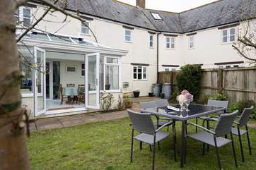 Open the French Doors wide and enjoy the space.