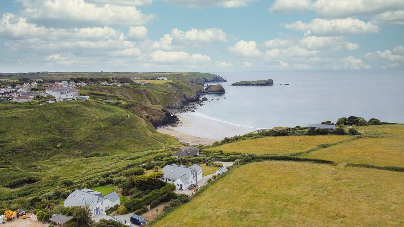 Mor Ros is only moments from the beach. (The house is in the bottom left of the image).
