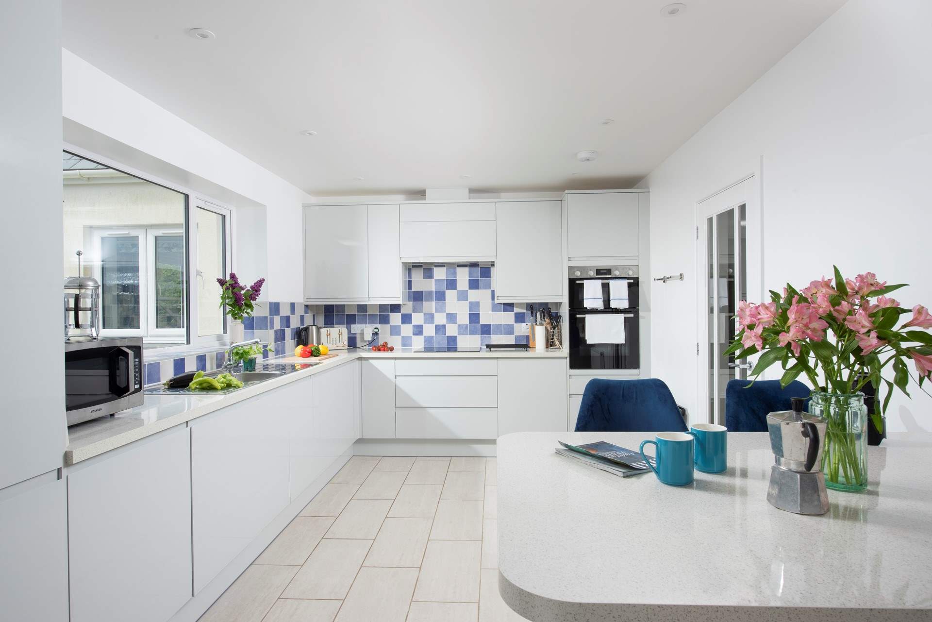 The kitchen is large, and fantastically equipped.