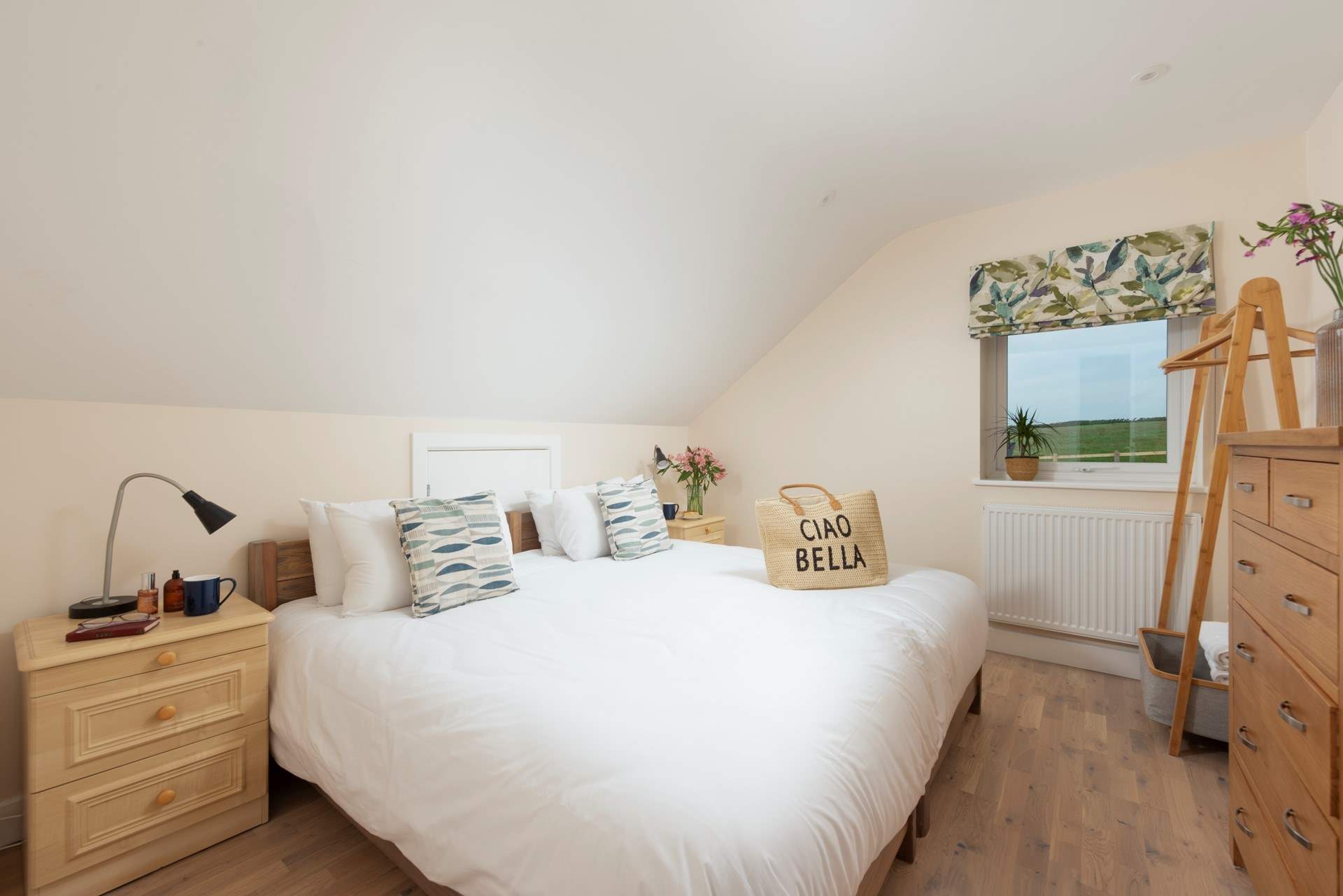 This beautiful bedroom is also on the first floor, and overlooks the moorland.