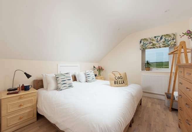 This beautiful bedroom is also on the first floor, and overlooks the moorland.