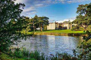 The view from the stone bridge looking over to the main house.