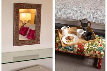 Relax in bed with a cuppa and enjoy the views over the grounds.