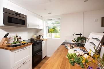 The light and airy kitchen.