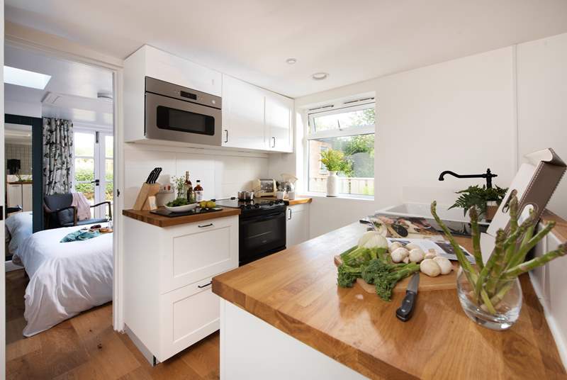 The kitchen is well-equipped and has everything you need to rustle up a romantic meal for two.