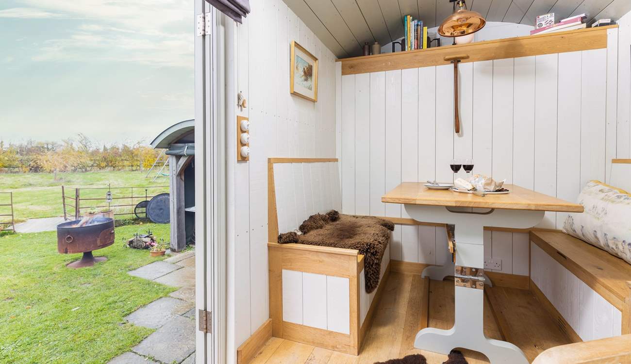 The bed so easily converts in to a dining-area.