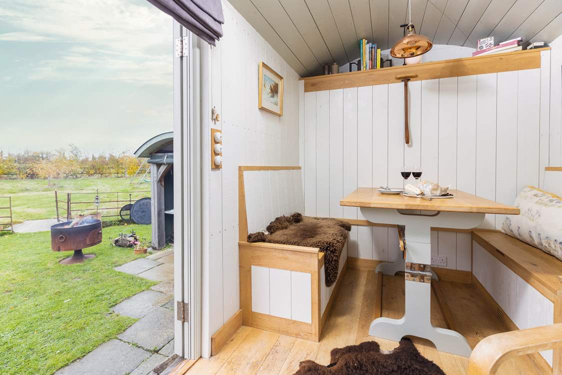 The bed so easily converts in to a dining-area.