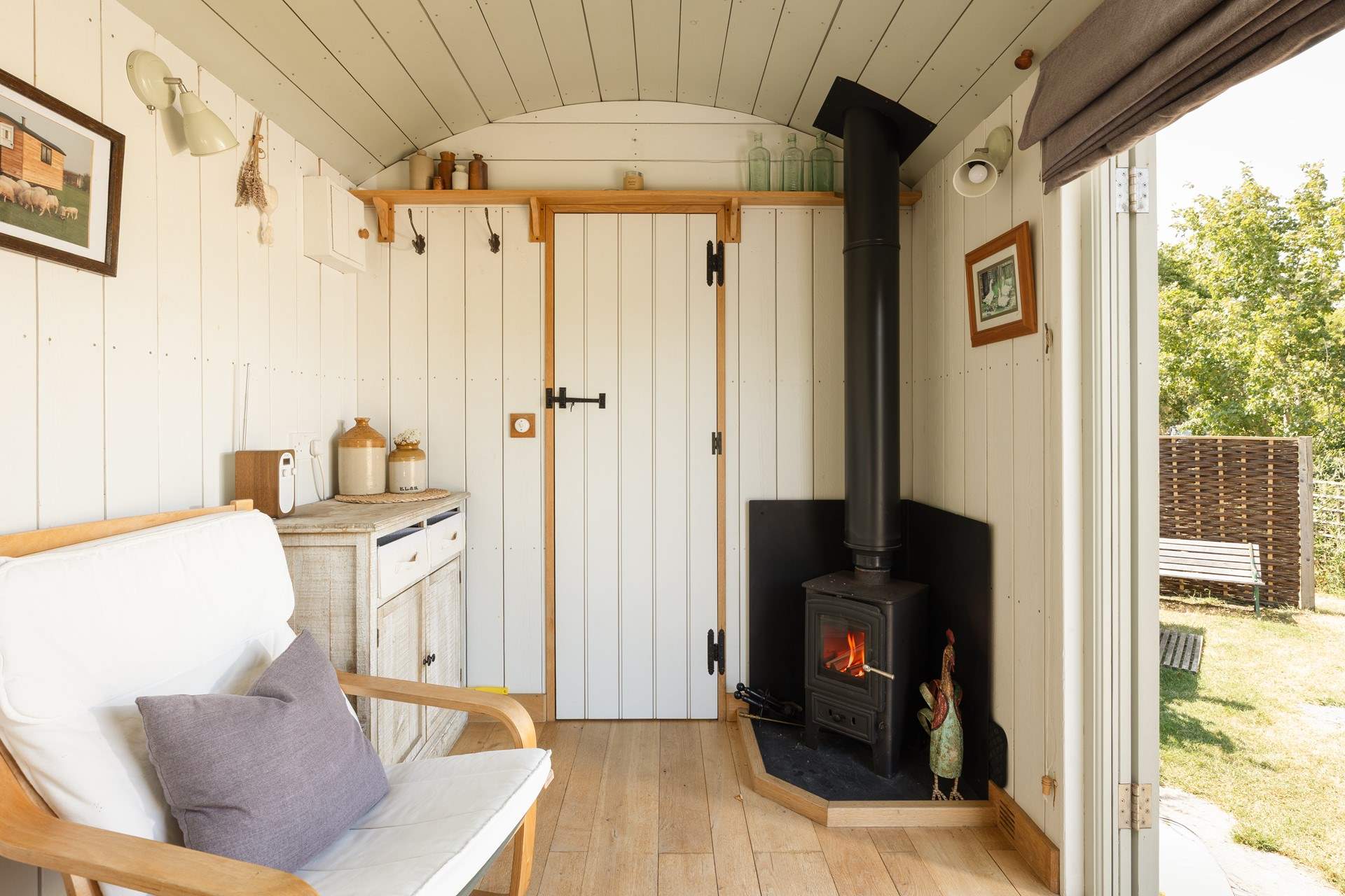 The toasty wood-burner adds warmth throughout.