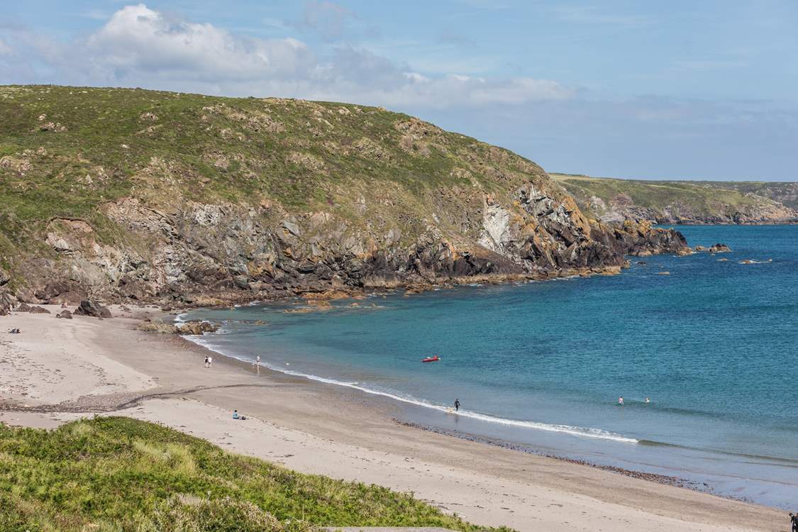Take a walk along the coast path to Kennack Sands.