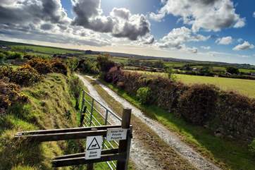 The access track to Bal Ding Cottage, through delightful surrounding countryside.