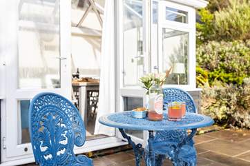 Relax at the bistro table with a G & T.