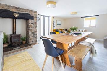 Plenty of space for the family and an original ornamental wood-burner. This room is accessed by stepping down from the kitchen.