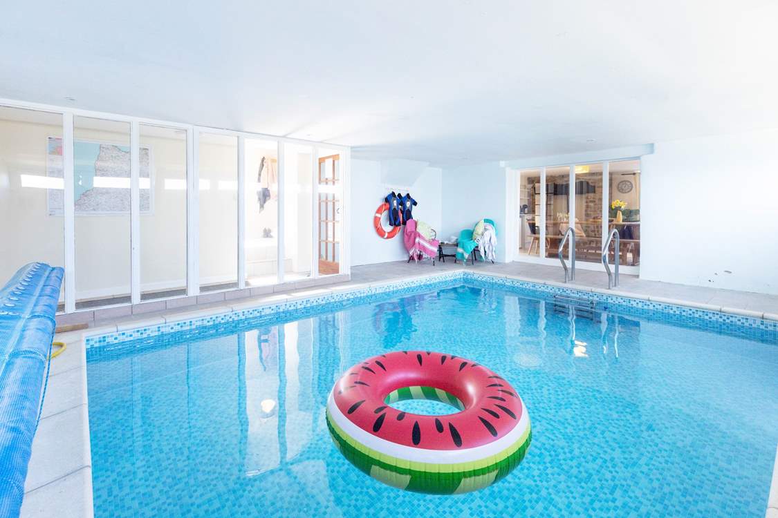 Welcome!
The indoor private swimming pool awaits your arrival at Horseshoe Cottage.