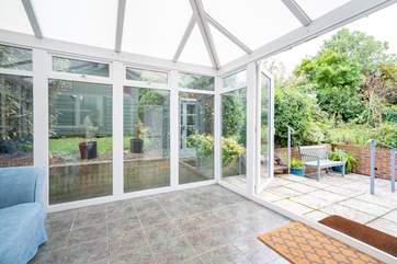 The conservatory is a great place to relax with a good book.