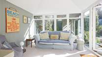 The conservatory is a great place to relax with a good book.  