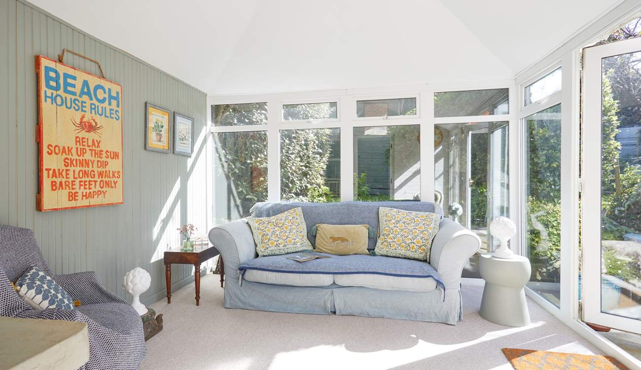 The conservatory is a great place to relax with a good book.  