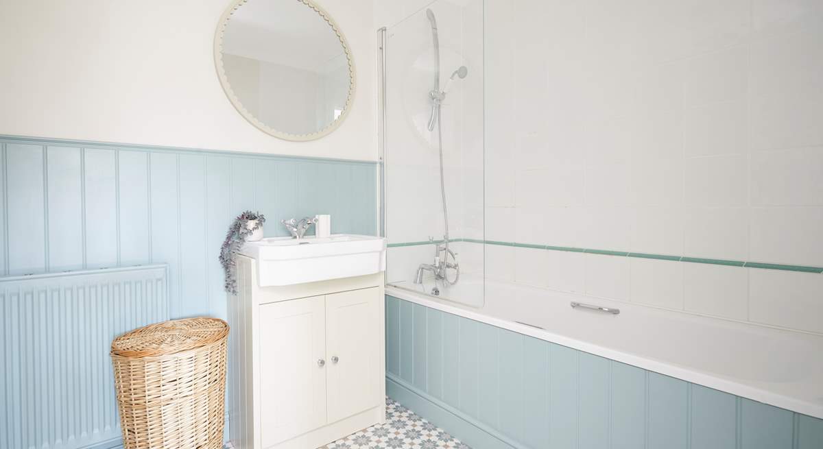 The family bathroom on the first floor, perfect for a relaxing soak. 