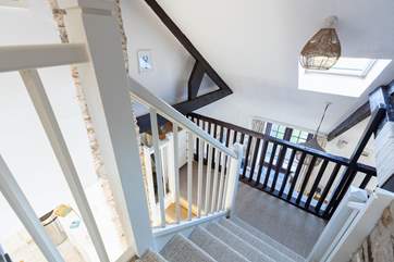 This quirky cottage is on four floors with a short flight to each level.