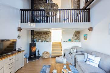 The mezzanine overlooks the sitting-area.