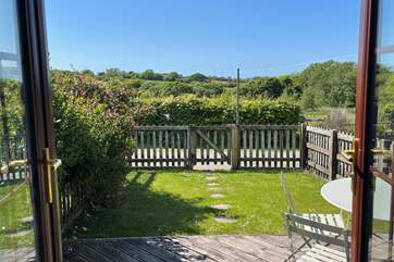 The outside space is lovely at any time of year.