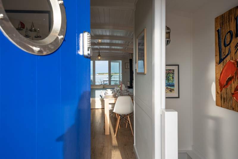 Behind the blue door you will find a stunning interior.