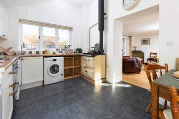 The heart of the kitchen/breakfast-room is the fabulous oil-fired Rayburn.