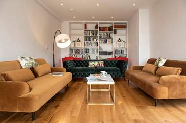 Plenty of room for all to relax in the sitting-room after an exciting day exploring south east Cornwall.