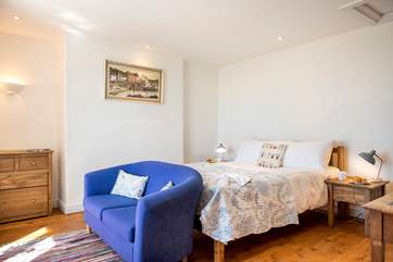 The tranquil bedroom with king-size double bed.