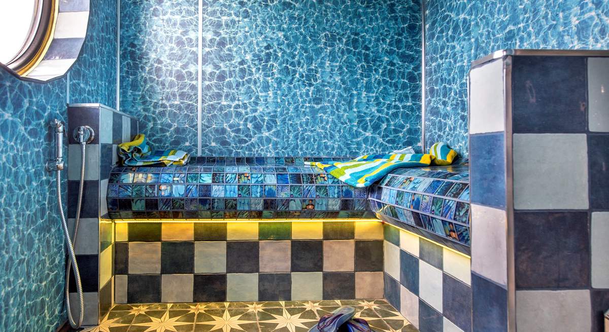 After a day at the beach, relax and unwind in the steam room.