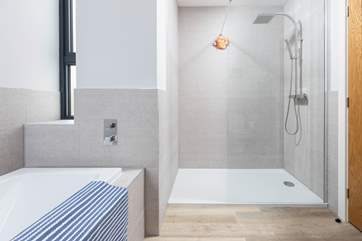 The family bathroom has a bath and fabulous shower cubicle.