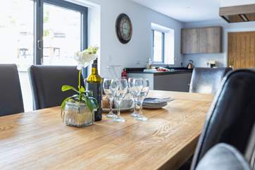 The open plan kitchen and dining area is such a light and airy space.