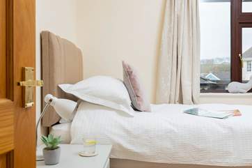 The twin room is light and airy.