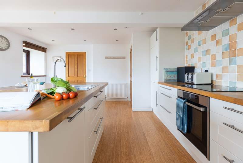 The kitchen offers oodles of space.