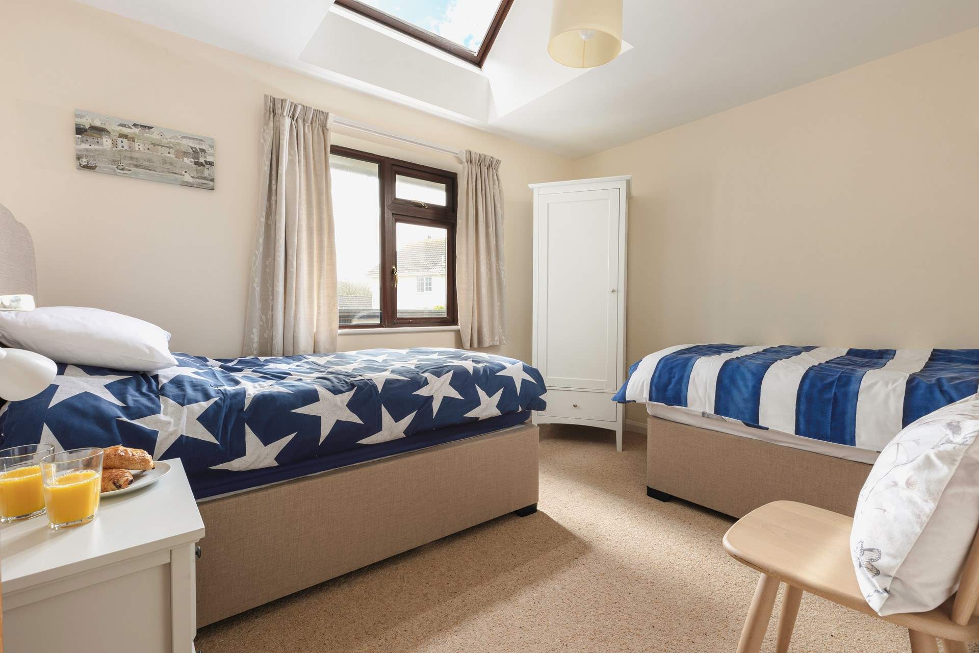 The twin room is great for both adults and children.