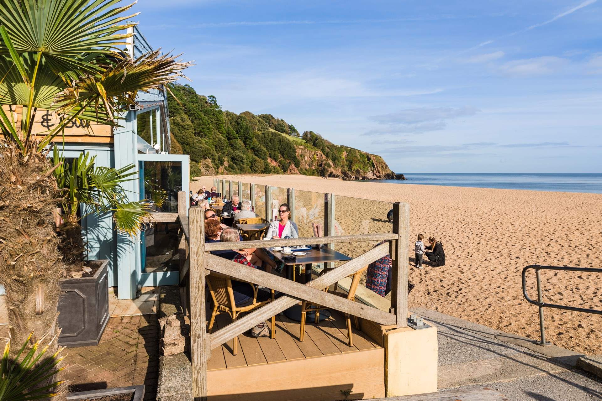A bustling cafe and shops to complement any day out at this fabulous beach.