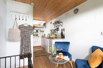 This truly is a special place. The interiors give the horsebox a light and airy feel, but at the same time it's perfectly cosy.
