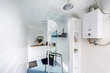 The shower-room has everything you need for freshening up after a day of adventures.