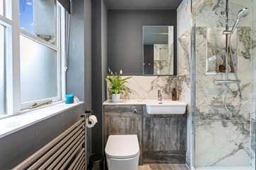 The en suite shower-room for bedroom one.