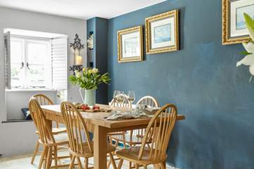 The dining-area is stylish and welcoming.
