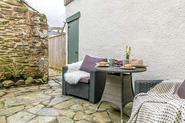 The secluded courtyard.