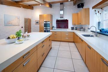 The super sleek kitchen has everything you will need.